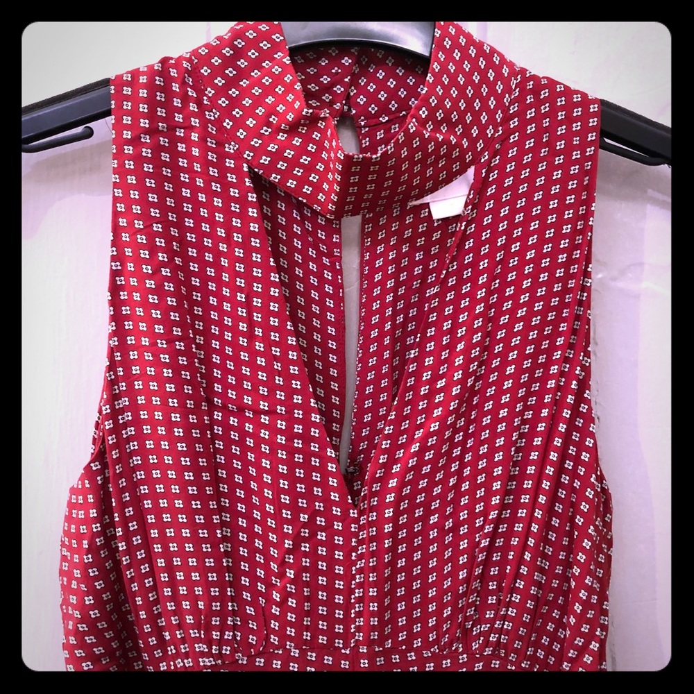 Anthropologie Red Jumpsuit